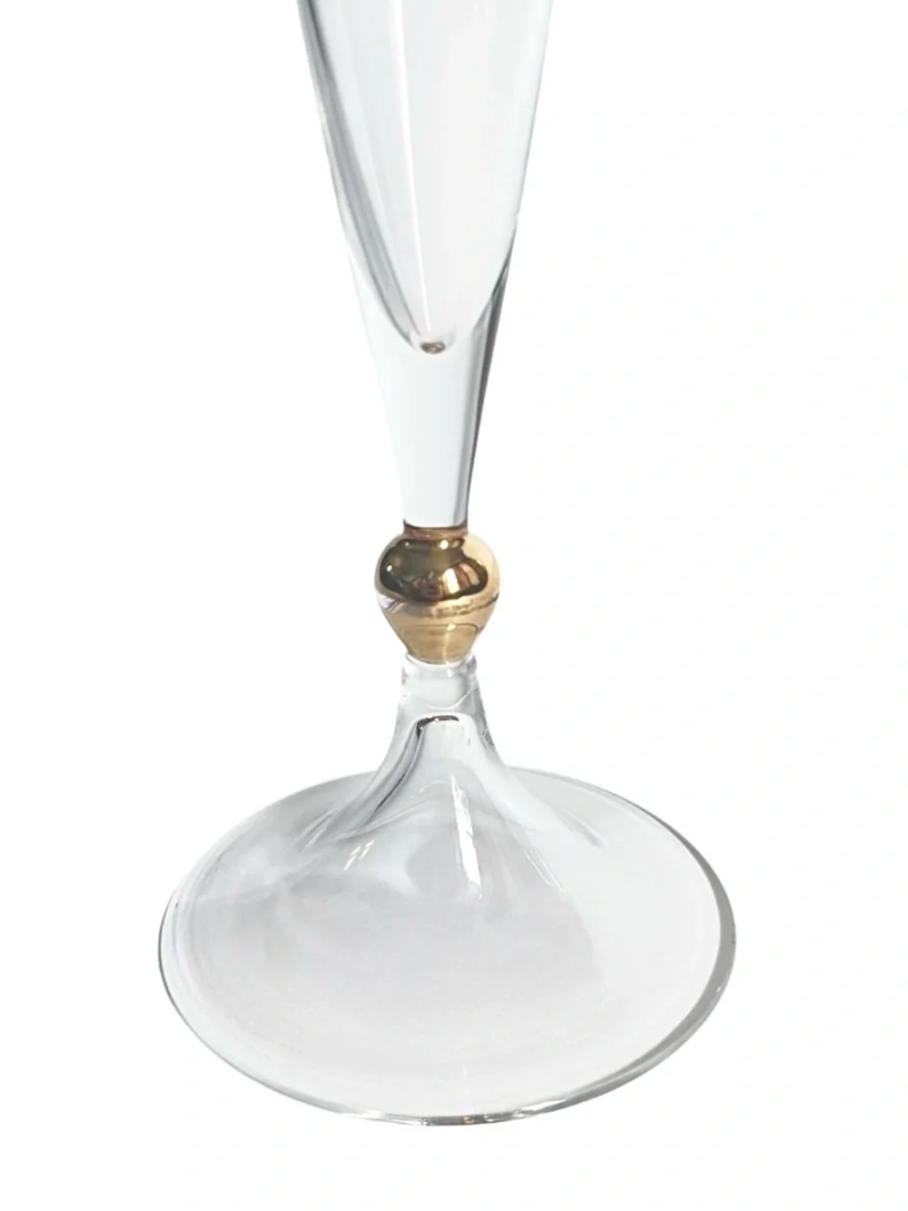 Vintage Miller Rogaska Remembrance Gold Rimmed Crystal Champagne Flutes Set of 2